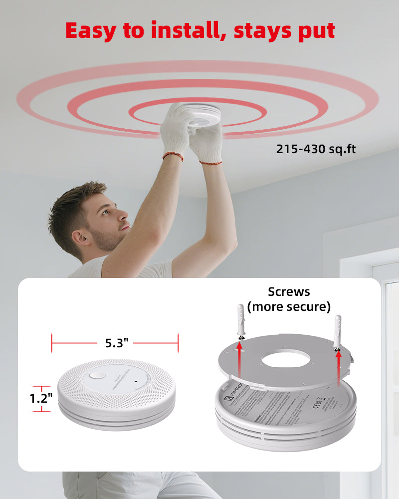 KIMROG 10-Year Sealed Battery 2-in-1 Smoke & Carbon Monoxide Detector  - SCM01