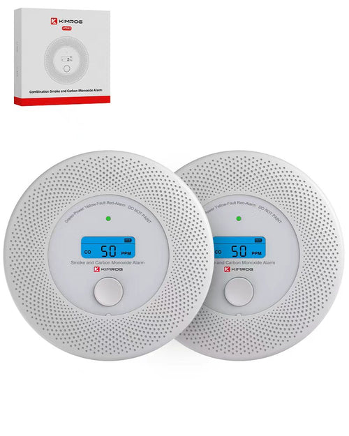KIMROG 10-Year Sealed Battery 2-in-1 Smoke & Carbon Monoxide Detector | LCD Display- SCM02
